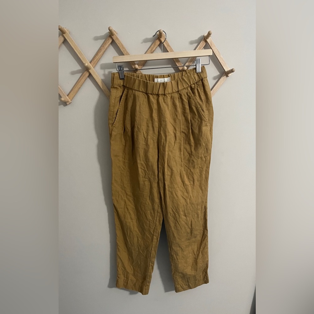 Not Perfect Linen Amber Yellow Yamba Pants